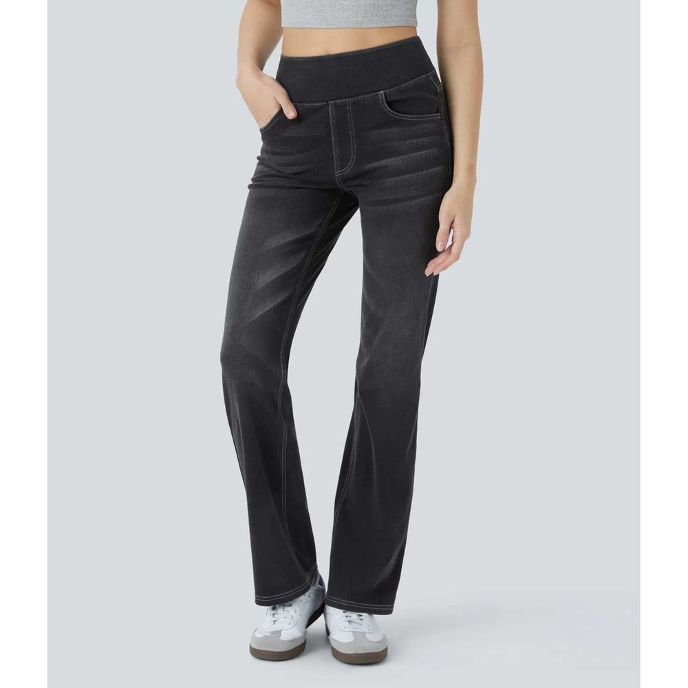 Halara Flex High Rise Bootcut Jeans Carbon Paint Denim Women Medium Tall NWT